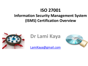 ISO 27001 Information Security Management System (ISMS)