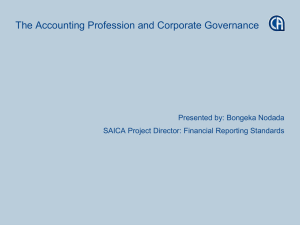 The Accounting Profession and Corporate Governance