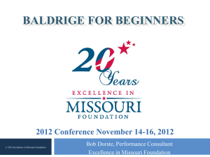 Baldrige for Beginners - Excellence in Missouri Foundation