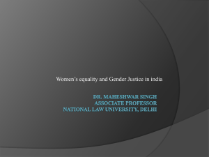 Women*s equality and Gender Justice in india