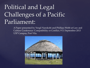 Political and Legal Challenges of a Pacific Parliament: