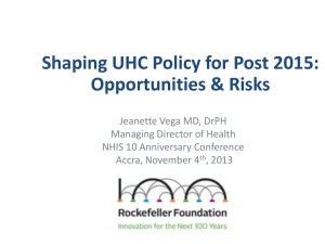 Shaping UHC Policy