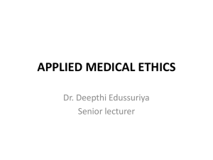 Applied Medical Ethics 1