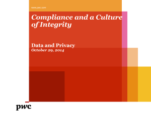 Compliance and a Culture of Integrity