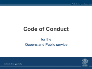 Code of Conduct - Ethics in the Queensland Public Sector