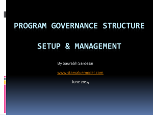 Program governance structure setup