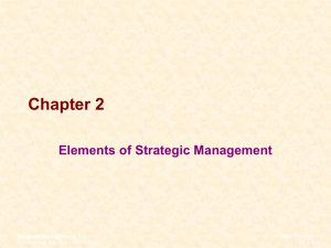 Chapter 2 Elements of Strategic Management