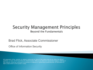 Security Management Principles - ISSA Baltimore Information