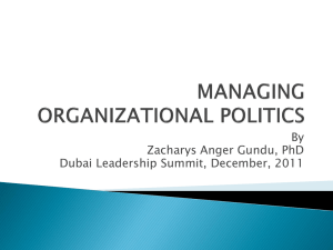 MANAGING ORGANIZATIONAL POLITICS