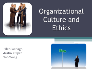 Session Seven - Organizational Culture and Ethics