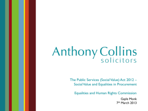 Anthony Collins Solicitors – Social Value & Equalities in Procurement