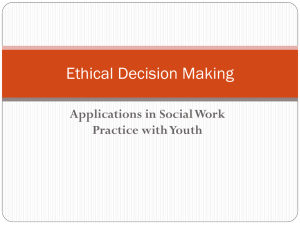 Ethical Decision Making in Social Work Practice with Youth