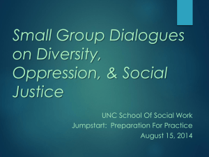 Small Group Dialogues on Oppression, Diversity, and Social Justice