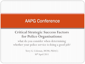 Critical Strategic Success Factors for Policing