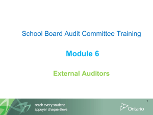 Module 6 – External Auditors