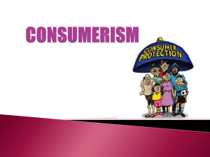 What is Consumer Awareness - LAF 2113 : Law and Society