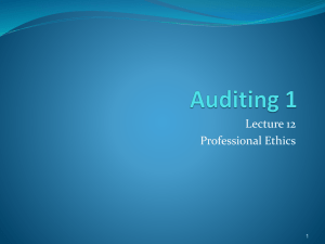 Auditing 1 L12 Professional Ethics