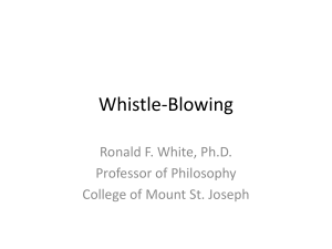 Whistle-Blowing - College of Mount St. Joseph