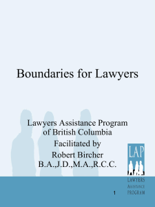 Boundaries for Lawyers 2012 - Lawyers Assistance Program of