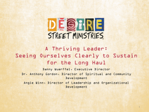 Seeing Ourselves Clearly to Sustain for the Long Haul (CCDA 2013)