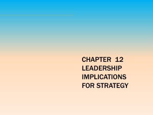 STRATEGIC MANAGEMENT- CHAPTER TWELVE