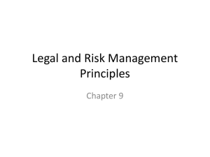 Legal and Risk Management Principles