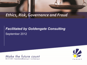 Ethics, Risk Governance and Fraud Presentation