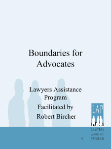 Boundaries for Advocates - Lawyers Assistance Program of British