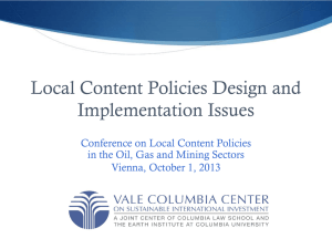 Local Content Policies Design and Implementation