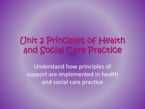 Unit 2 Principles of Health and Social Care