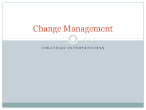 Change Management Strategic Interventions
