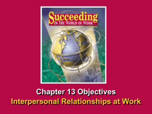 Chapter 13 Workplace Relationships