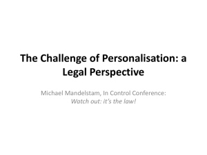 The Challenge of Personalisation: a Legal Perspective