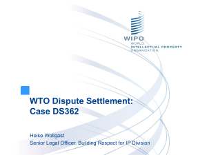WTO Dispute Settlement: Case DS362