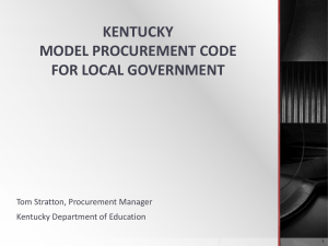 Kentucky Model Procurement Code
