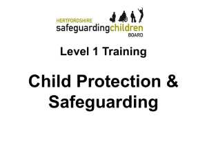 Level 1 Training - Child Protection & Safeguarding