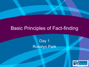 Basic Principles of Fact-finding - Stop Violence Against Women