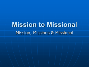 Mission to Missional