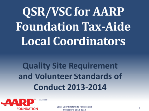 QSR-VSC for Local Coordinators - MA Tax-Aide