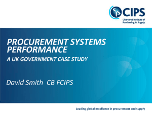 David Smith CB FCIPS PROCUREMENT SYSTEMS