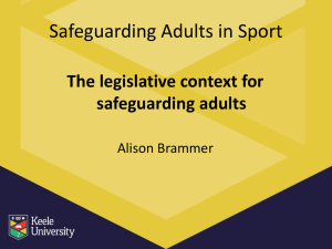 The legislative context for safeguarding adults