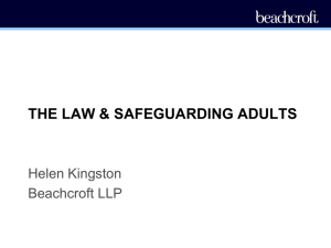 The Law and Safeguarding Adults