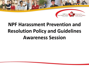 NPF Harassment Awareness Session Presentation