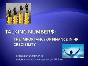 Talking Numbers: The Importance of Finance in HR Credibility.