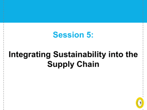 Session 5: Integrating Sustainability into the Supply