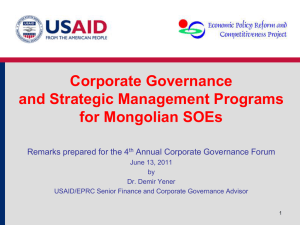 Corporate Governance at SOEs