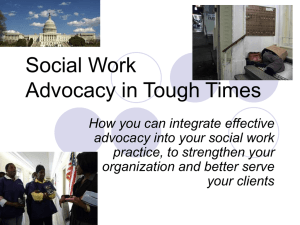 Social Work Advocacy in Tough Times