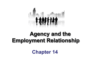 Chapter 9--Business Organizations & the Law of Agency