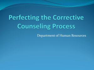 Perfecting the Correcting Counseling Process