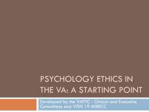 psychology ethics in the va - APPIC Shared Training Documents